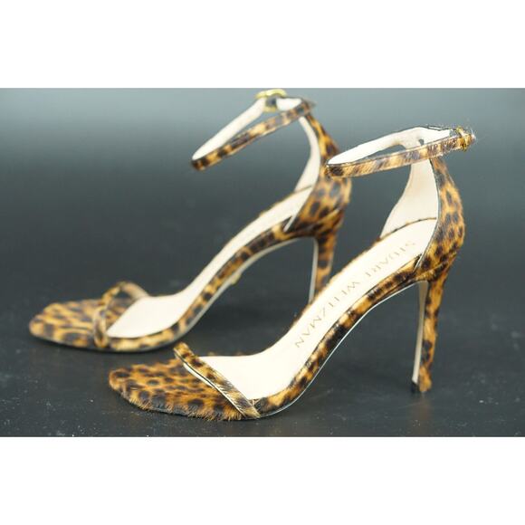 Stuart Weitzman Nudistcurve 100 Cheetah Hair Ankle Strappy Sandals Size 6 $695 - Picture 2 of 12